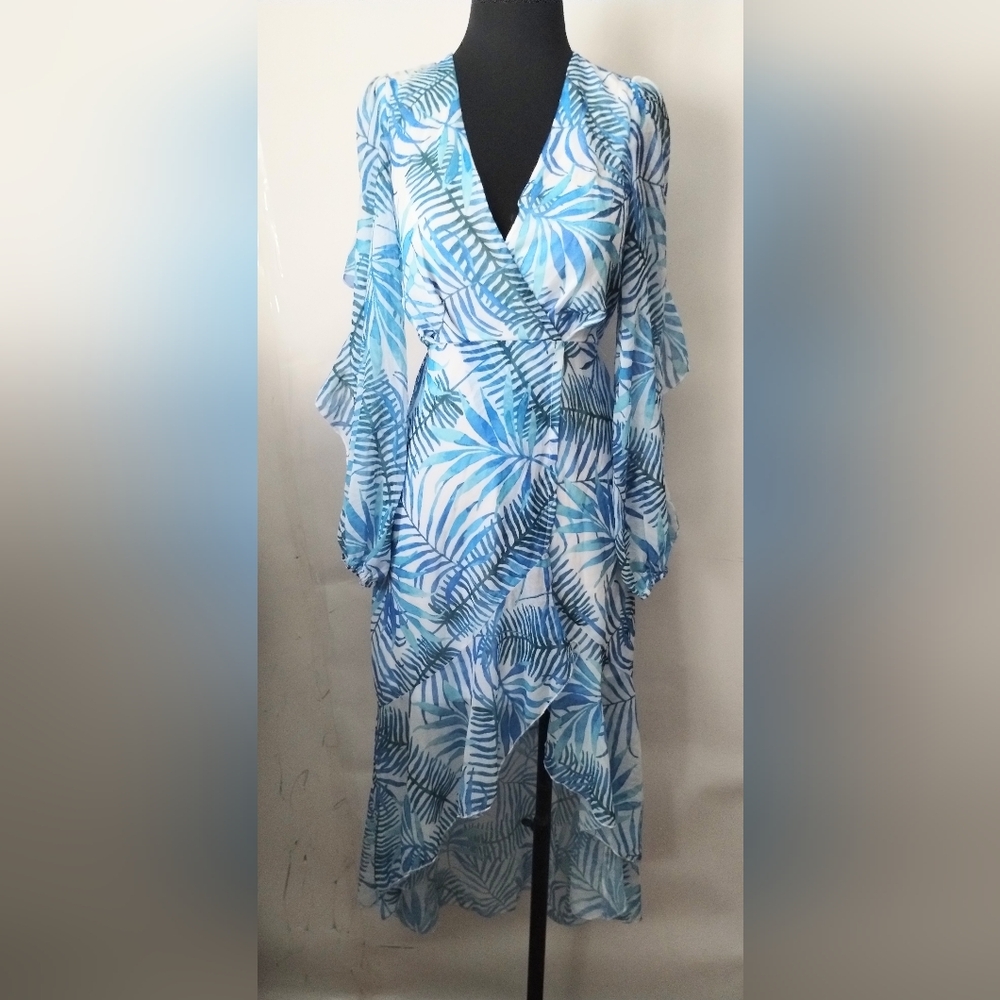 New Fashion Nova Open Back Hi Low Tropical Floral Dress Size XS